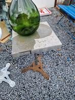 tafel stenen blad+fond voet 40/65cm €55, Gebruikt, Ophalen
