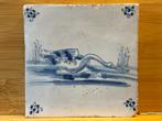 Carrelage ancien de Delft avec cygne D24, Enlèvement ou Envoi