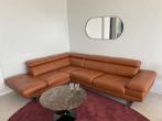 Lederen hoekzetel cognac, Huis en Inrichting, Ophalen, 250 tot 300 cm, Hoekbank, Leer