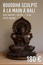 Bouddha sculpté a la main a Bali-bois massif - piece unique, Ophalen, Gebruikt