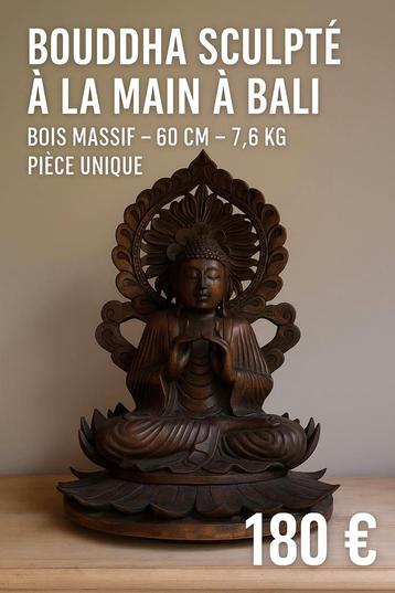 Bouddha sculpté a la main a Bali-bois massif - piece unique beschikbaar voor biedingen
