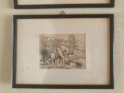 originele tekeningen Joz Mous, Antiek en Kunst, Kunst | Schilderijen | Klassiek, Ophalen
