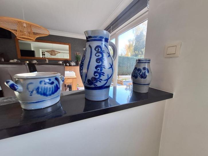 lots de pots décoratifs en grès bleus, Antiek en Kunst, Antiek | Keramiek en Aardewerk, Ophalen
