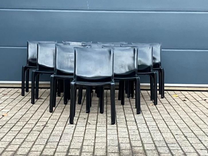 10x Cassina Cab chair Mario Bellini Zwart Tuigleder, Huis en Inrichting, Stoelen, Ophalen of Verzenden