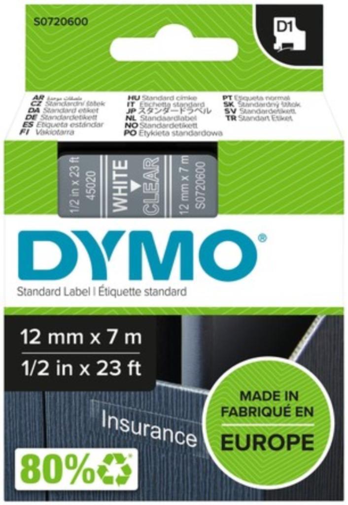 Nieuw | Dymo D1 tape 12mm x 7m Type: 45013, 45017, 45020, Computers en Software, Printerbenodigdheden, Nieuw, Printertape, Ophalen of Verzenden