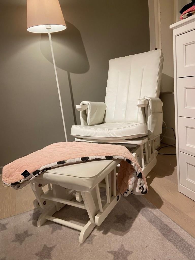 Schommelstoel/Gliding Chair/Schuifstoel babykamer Wit, Kinderen en Baby's, Kinderkamer | Overige Meubels, Gebruikt, Stoel, Ophalen