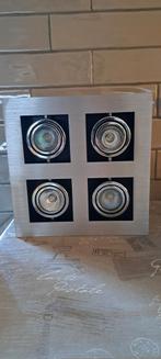 Plafondlamp inox met 4 verstelbare spots, Ophalen of Verzenden, Zo goed als nieuw