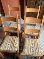 Houten gestoffeerde eetkamerstoel - 4 stuks, Ophalen, Bruin, Zo goed als nieuw, Vier