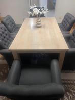 Complete eetkamer met 6 stoelen op wielen, Ophalen