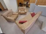 Grote zetel en 2 kleine zetels, Huis en Inrichting, Ophalen, Zo goed als nieuw, Leer