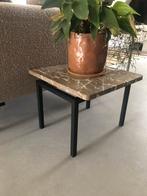 Leuk vintage marmeren bijzettafel plantentafeltje, Ophalen, Gebruikt