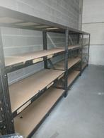3 donkergrijze metalen planken met 3 laden, Huis en Inrichting, Woonaccessoires | Wandplanken en Boekenplanken, Ophalen, Zo goed als nieuw