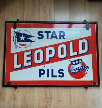 Star Leopold Pils 1955 emaille plaat