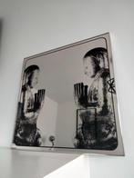 1980s vintage design Boeddha spiegel Deknudt Belgium, Huis en Inrichting, Woonaccessoires | Spiegels, Ophalen, Gebruikt, Vierkant