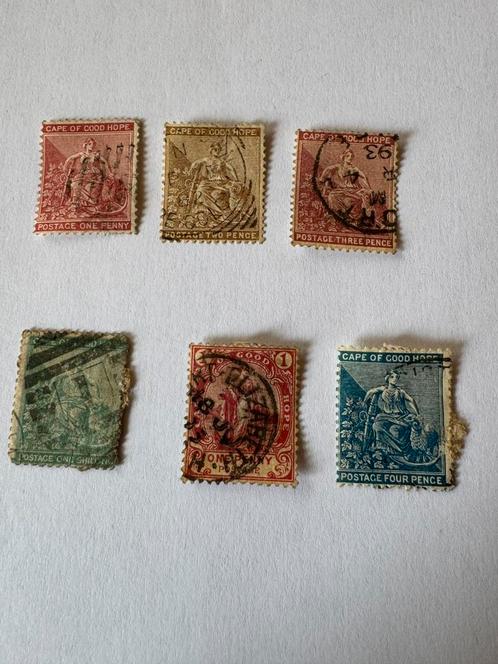 6 antieke postzegels Kaap de Goede Hoop 19e, Postzegels en Munten, Postzegels | Volle albums en Verzamelingen, Ophalen of Verzenden
