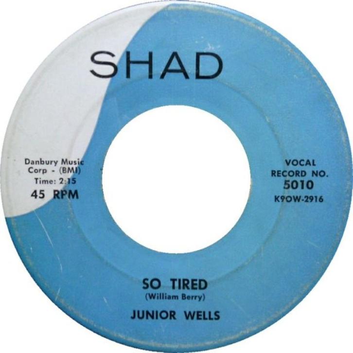 Junior Wells ‎– So Tired /Can't Live Without You,Baby "Blues, Cd's en Dvd's, Vinyl Singles, Gebruikt, Single, Jazz en Blues, 7 inch