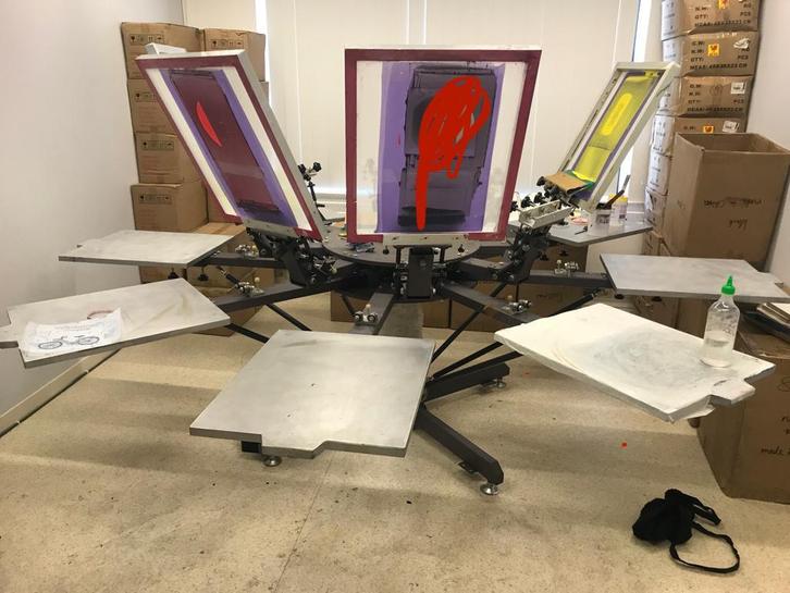 Zeefdrukmachine Professioneel textieldruk, Doe-het-zelf en Bouw, Gereedschap | Overige machines, Zo goed als nieuw, Ophalen