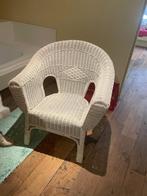 Witte rieten stoel, Maison & Meubles, Chaises, Enlèvement, Utilisé, Osier ou Rotin
