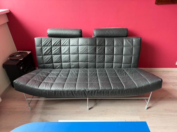 zetel-bank-Leolux Volare zwart design, Huis en Inrichting, Zetels | Zetels en Chaises Longues, Zo goed als nieuw, Tweepersoons