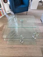 Glazen salontafel, Huis en Inrichting, Ophalen, 50 tot 100 cm, Vierkant, 50 tot 100 cm