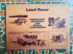 Catalogue Land-rover Conversion et équipement, 1972, en angl, Livres, Enlèvement ou Envoi