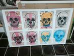 Skulls/doodshoofden acryl op doek, Ophalen