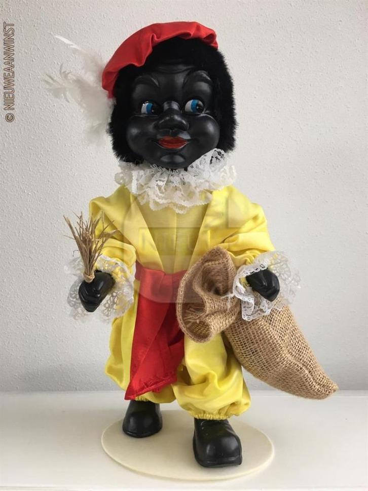 Authentieke vintage etalage zwarte Piet pop - 40cm, geel, Diversen, Sinterklaas, Verzenden