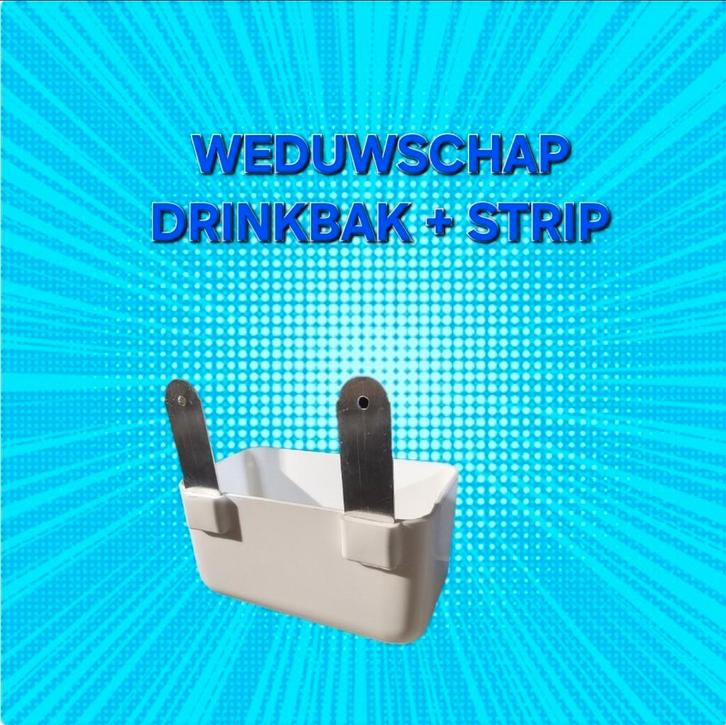 Weduwschap drinkbak + strip, Dieren en Toebehoren, Overige Dieren-accessoires, Nieuw, Ophalen