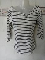 H&M marineblauw strepen longsleeve t-shirt 3/4 mouwen , S, H&M, Wit, Ophalen of Verzenden, Zo goed als nieuw