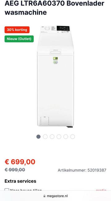 New AEG 6000s bovenlader wasmachine beschikbaar voor biedingen