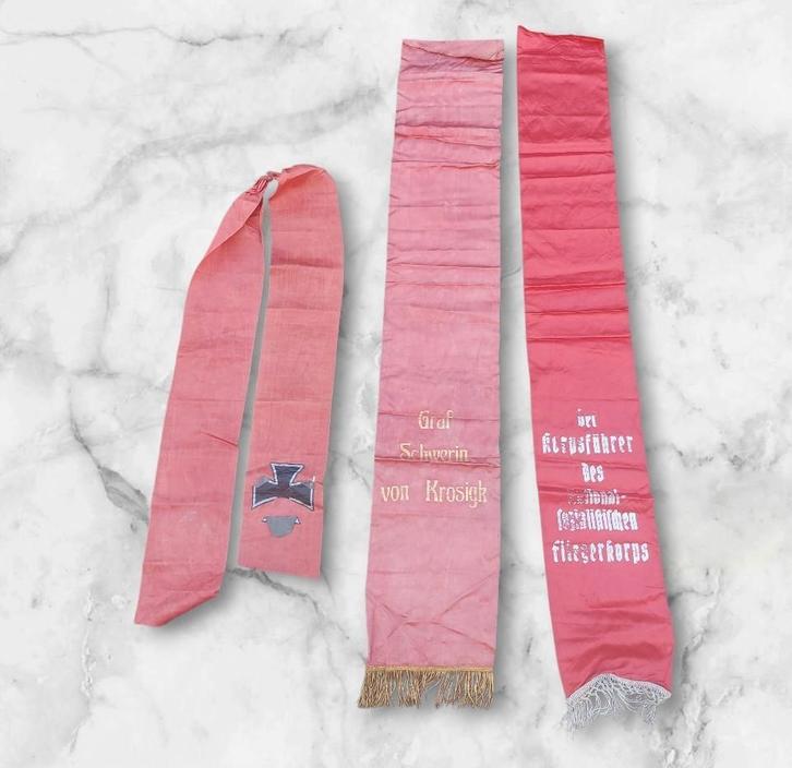 Duitse WO2 en Postw Reichsminister Begrafenis linten, Verzamelen, Militaria | Tweede Wereldoorlog, Ophalen of Verzenden