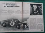 Renault Alpine au Monte-Carlo - article illustré - 1971, Verzamelen, Ophalen of Verzenden, Gebruikt, Overige typen