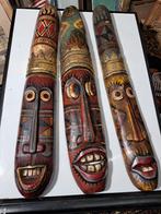 3 art Masques en bois, Ophalen of Verzenden