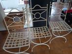 5 elegante metalen stoelen zwaar, Antiek en Kunst, Ophalen