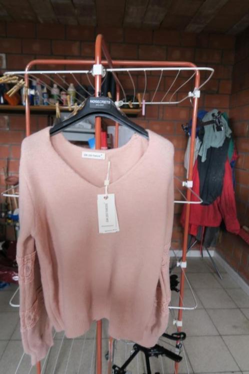 Pull nieuw roze mouw kant Jean Louis Francoise TU, Kleding | Dames, Truien en Vesten, Nieuw, Maat 42/44 (L), Roze, Ophalen of Verzenden