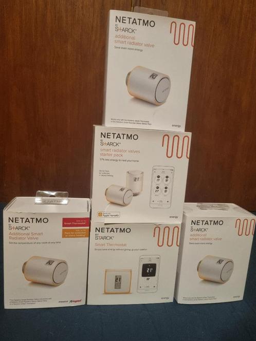 Netatmo thermostaat en 5 radiator kranen, Bricolage & Construction, Thermostats, Comme neuf, Thermostat intelligent, Enlèvement ou Envoi