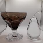 2 objets du Val Saint Lambert (1 coupe et 1 presse papier), Antiek en Kunst, Ophalen