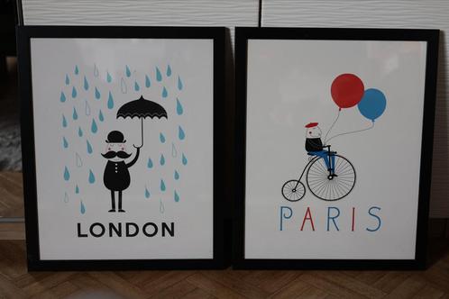 2 zwarte kaders 40x50cm, Huis en Inrichting, Woonaccessoires | Lijsten, Zo goed als nieuw, Ophalen