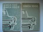 Simca 1100/1100 S/1000 Lot de 2 Livrets d'instructions 1974, Envoi