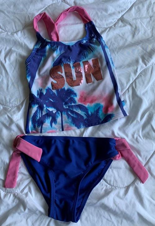 Tankini blauw/roze met haltertop Bon Prix maat 128/134, Kinderen en Baby's, Kinderkleding | Kinder-zwemkleding, Gebruikt, Tankini