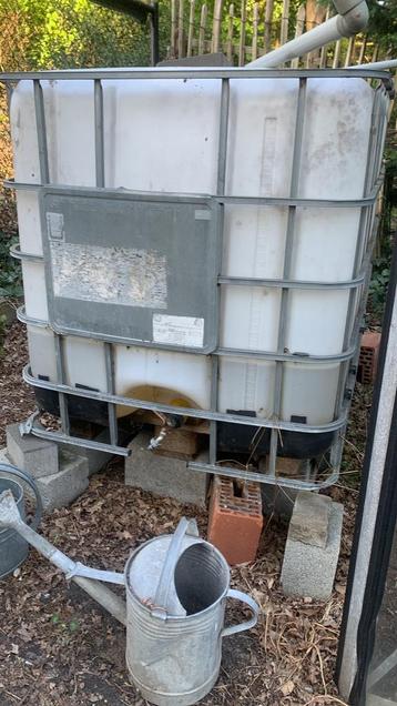 IBC ton 1000 l, Tuin en Terras, Regentonnen, Ophalen, Kunststof, Gebruikt, Met kraantje