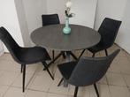 Eettafel en 4 stoelen, Ophalen, Overige materialen, 100 tot 150 cm, Rond