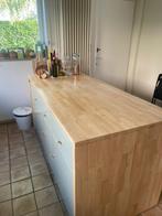 Keukeneiland + 2 handgemaakte krukken, Huis en Inrichting, Keuken | Keukenelementen, Overige kleuren, 75 cm of meer, 150 tot 200 cm