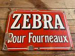 geëmailleerde zebra-plaat uit 1926, Verzamelen, Ophalen of Verzenden, Gebruikt, Reclamebord