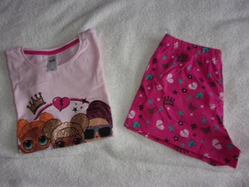 2 delig zomers meisjes pyjama.( LOL) Maat 134.