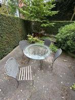 Tuintafel en stoelen, Huis en Inrichting, Ophalen, Gebruikt, 4 tot 6 stoelen