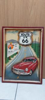 Amerikaans houten pubbord route 66 in reliëf  / 3D, Huis en Inrichting, Woonaccessoires | Wanddecoraties, Ophalen of Verzenden