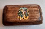 Oud houten snuifdoosje Wielrenners, Enlèvement ou Envoi, Utilisé