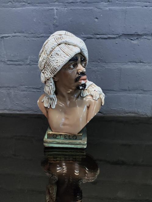 Art deco buste in pleister Otelo, Antiek en Kunst, Curiosa en Brocante, Ophalen of Verzenden