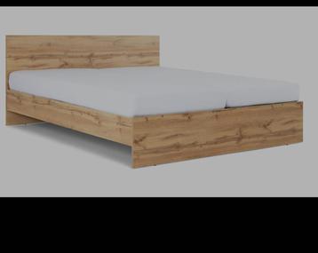 2 persoonsbed, incl matrassen en lattenbodems, Beige, Enlèvement, 200 cm, Bois